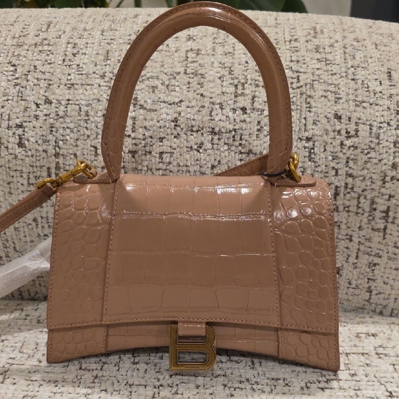 Balenciaga Tan Croc-Embossed Mini Bag - Picture 2 of 16